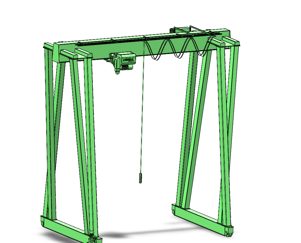 门式起重机的结构设计与建模（SW+CAD+说明书）